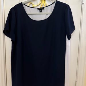 AB Studio ladies top, X-Large, navy & white
